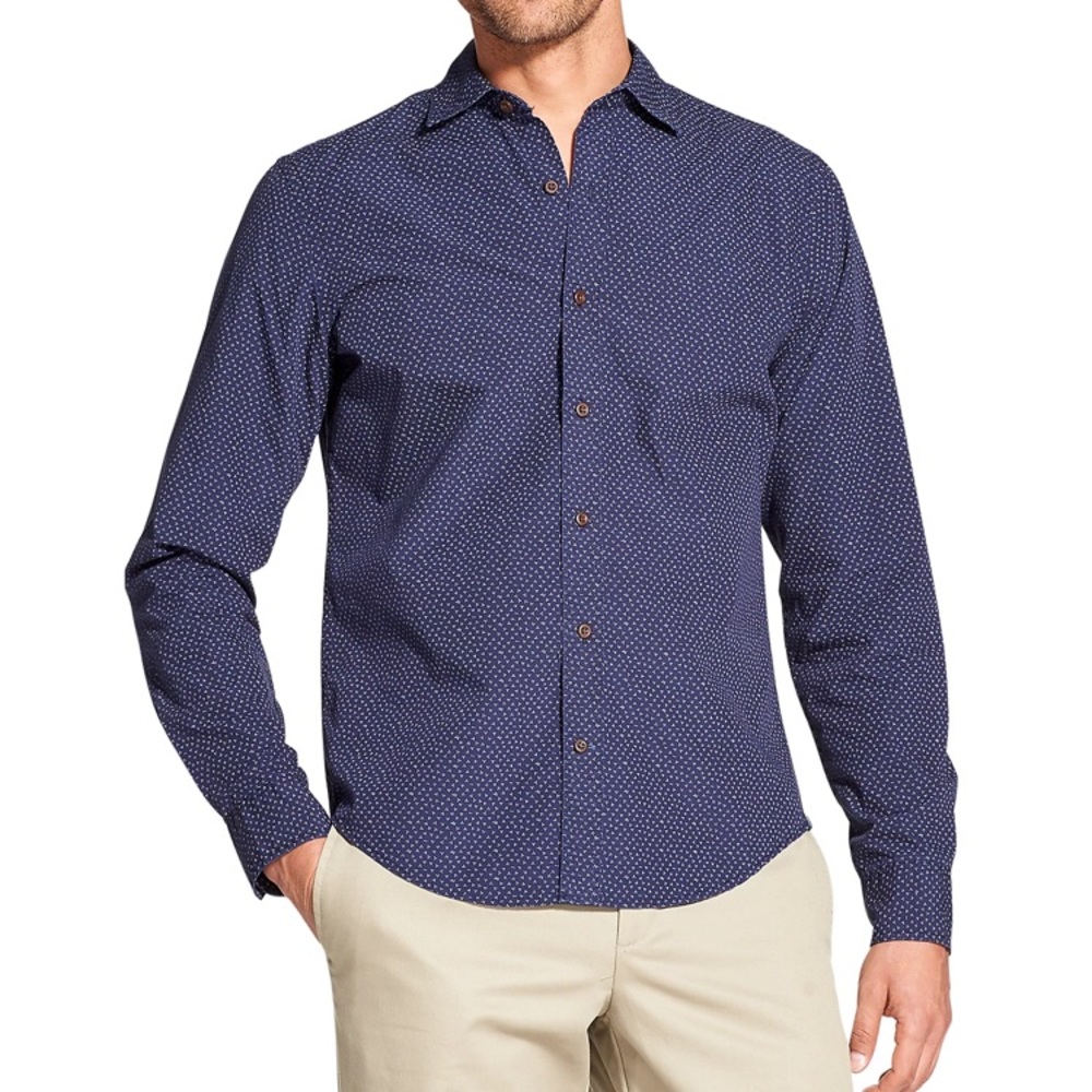 Slim Saltwater Blues Printed Button Down